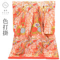 【中古】 色打掛 リサイクル着物 花嫁衣装 正絹 裄68cm 身丈197cm LL 赤 金色系 鳳凰 四季花文様 唐織 引箔 tt0873b[ 和服 アウトレット きもの kimono ]