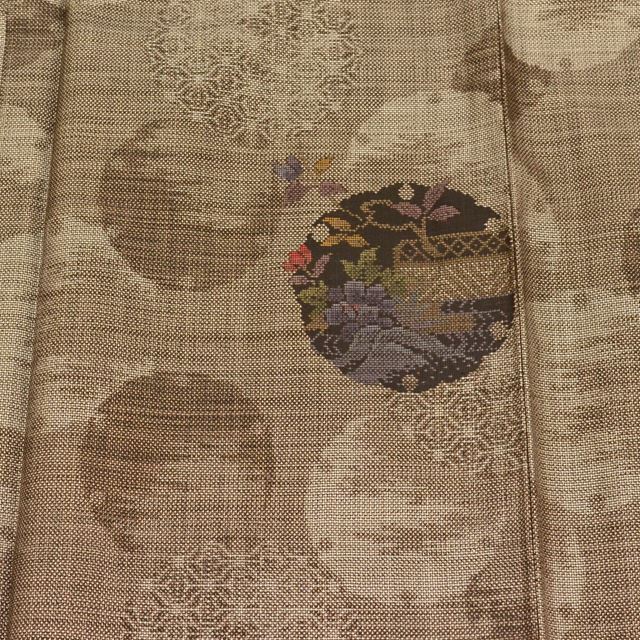 Vintage Japanese Kimono | Oshima Tsumugi | Brown Silk | Snow Ring | Mud-dyed | 9-thread | Size M | Sustainable | tt0878b