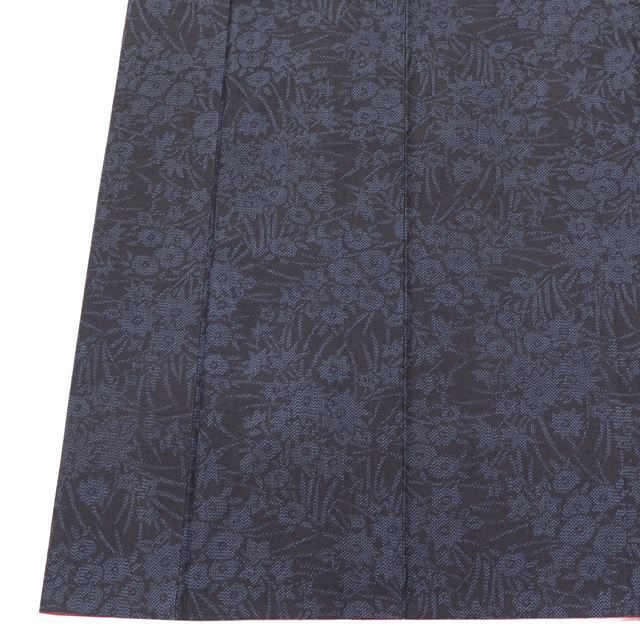 Vintage Japanese Kimono | Yuki Tsumugi | Navy Silk | Floral Pattern | UNESCO Heritage | Size L | Sustainable | tt0889b