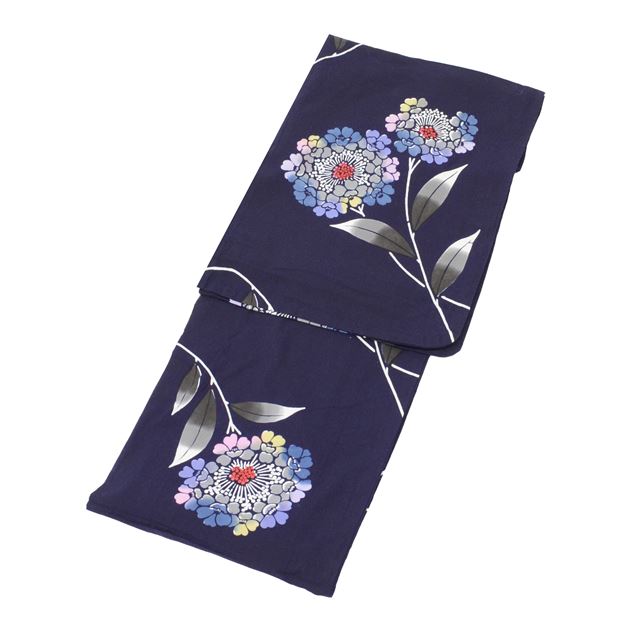 Vintage Japanese Yukata | Yukata | Navy Cotton | Hydrangea Pattern | Ladies | Petite Size S | Sustainable | tt0918b