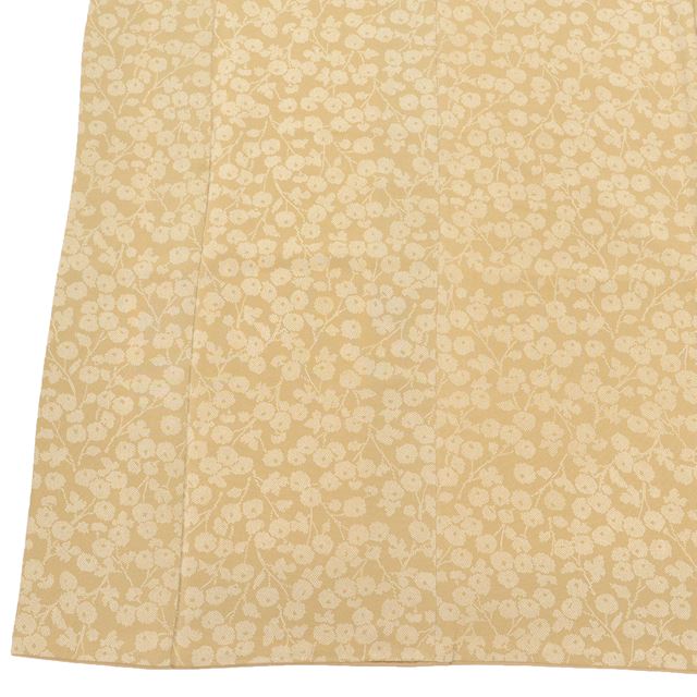 [Used] Komon (small patterned) recycled kimono, pure silk, sleeve length 68.5cm (27.0in), body length 156.0cm (61.4in), size M, brown, botanical pattern, crepe fabric, lined, high quality, semi-formal, spring, summer, autumn, winter, ready-made. 
