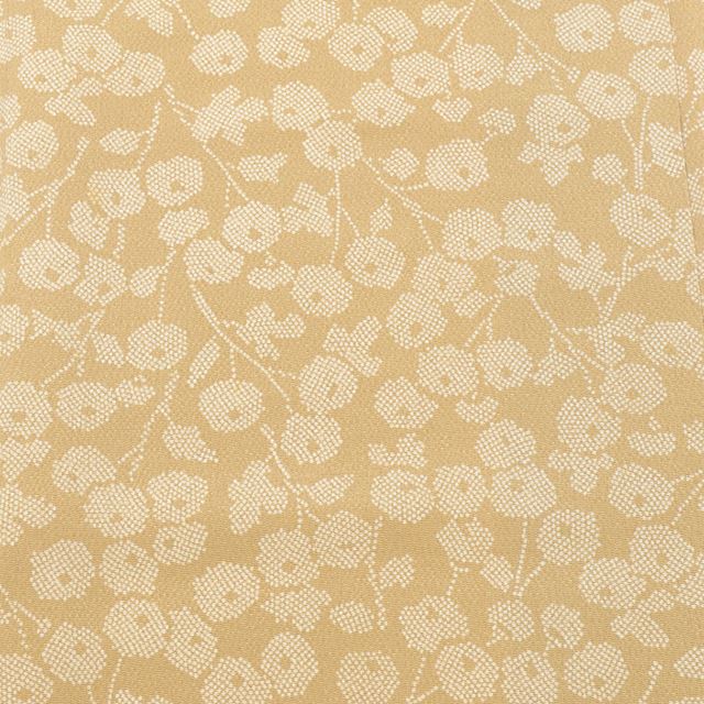 [Used] Komon (small patterned) recycled kimono, pure silk, sleeve length 68.5cm (27.0in), body length 156.0cm (61.4in), size M, brown, botanical pattern, crepe fabric, lined, high quality, semi-formal, spring, summer, autumn, winter, ready-made. 