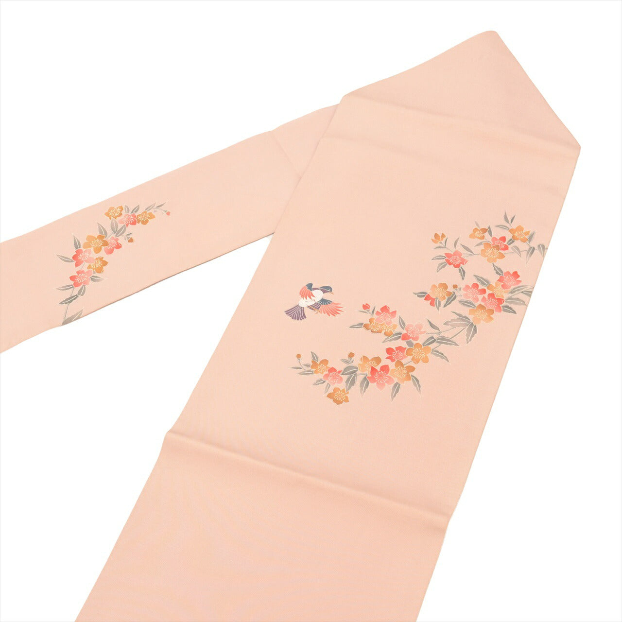 Vintage Japanese Obi | Nagoya Obi | Purple Synthetic | Floral Bird Pattern | Nine-sun | Otaiko | Sustainable | tt1051b