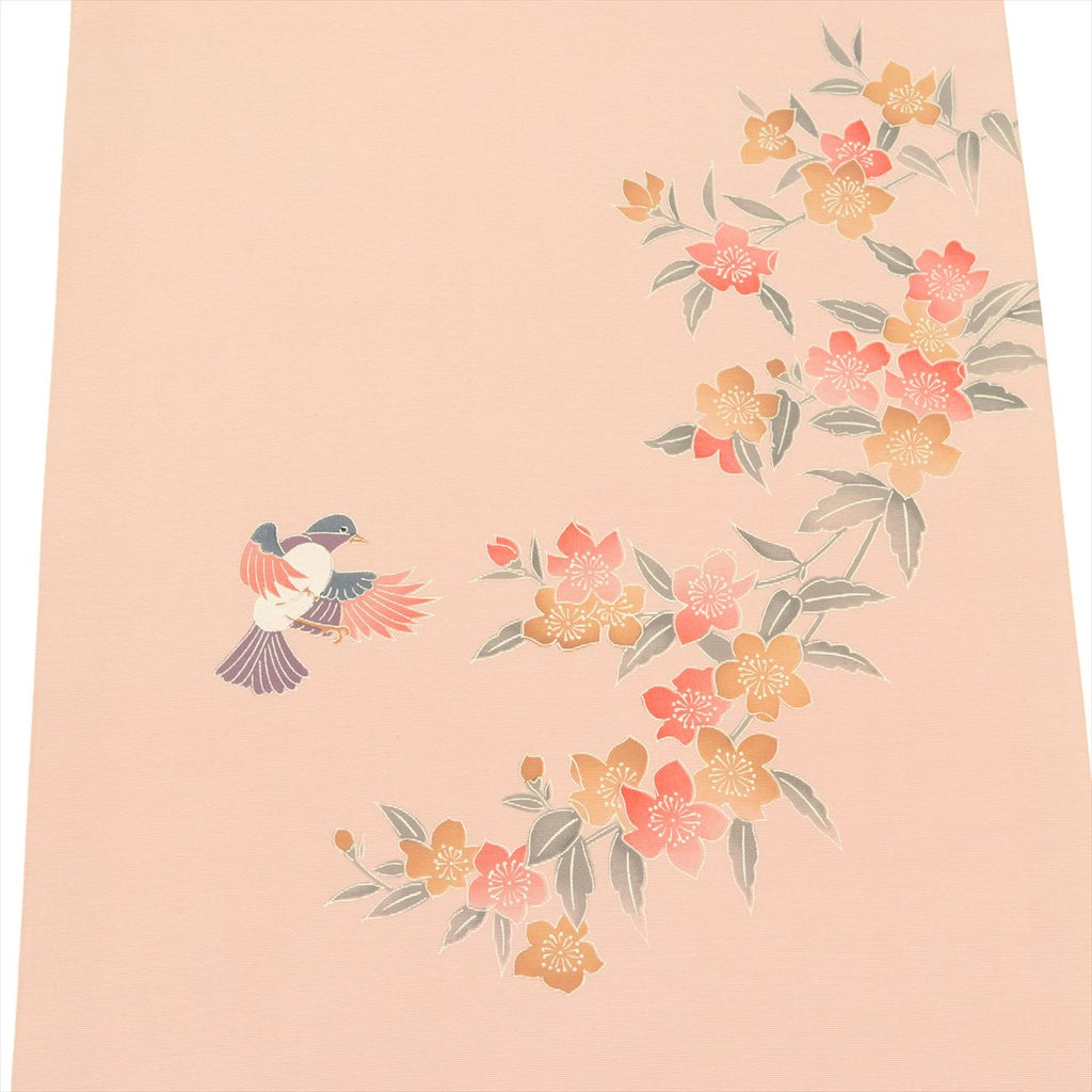 Vintage Japanese Obi | Nagoya Obi | Purple Synthetic | Floral Bird Pattern | Nine-sun | Otaiko | Sustainable | tt1051b