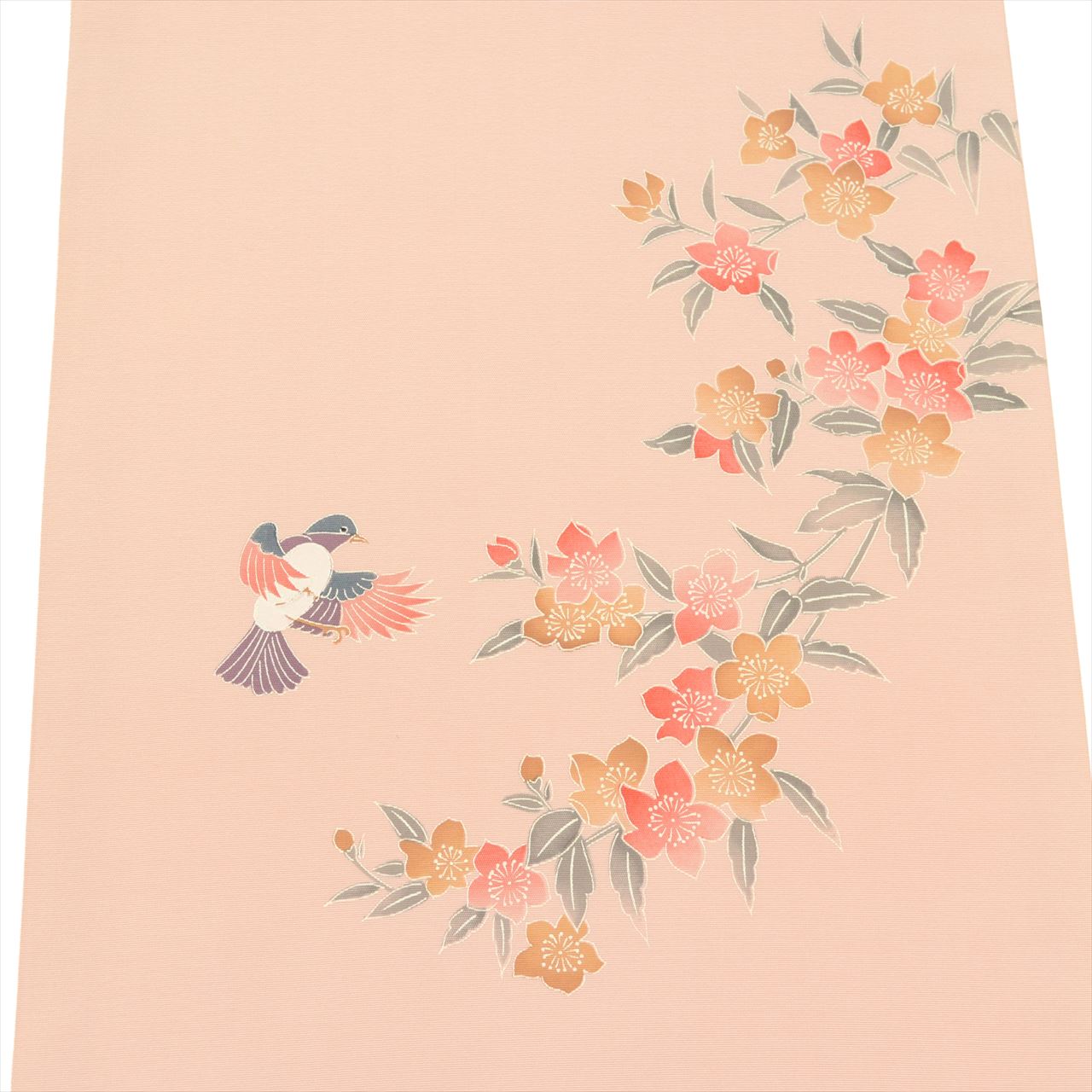 Vintage Japanese Obi | Nagoya Obi | Purple Synthetic | Floral Bird Pattern | Nine-sun | Otaiko | Sustainable | tt1051b