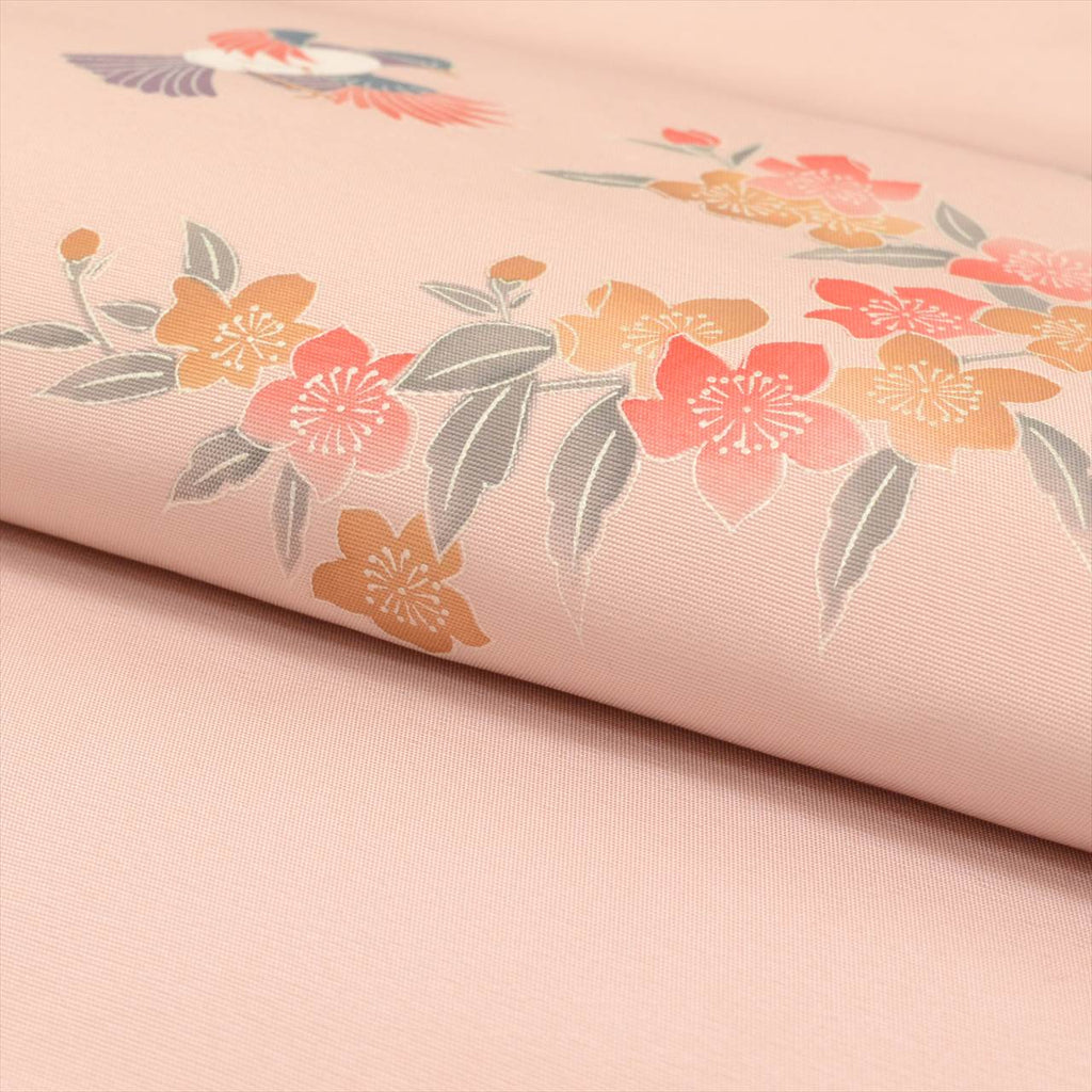 Vintage Japanese Obi | Nagoya Obi | Purple Synthetic | Floral Bird Pattern | Nine-sun | Otaiko | Sustainable | tt1051b