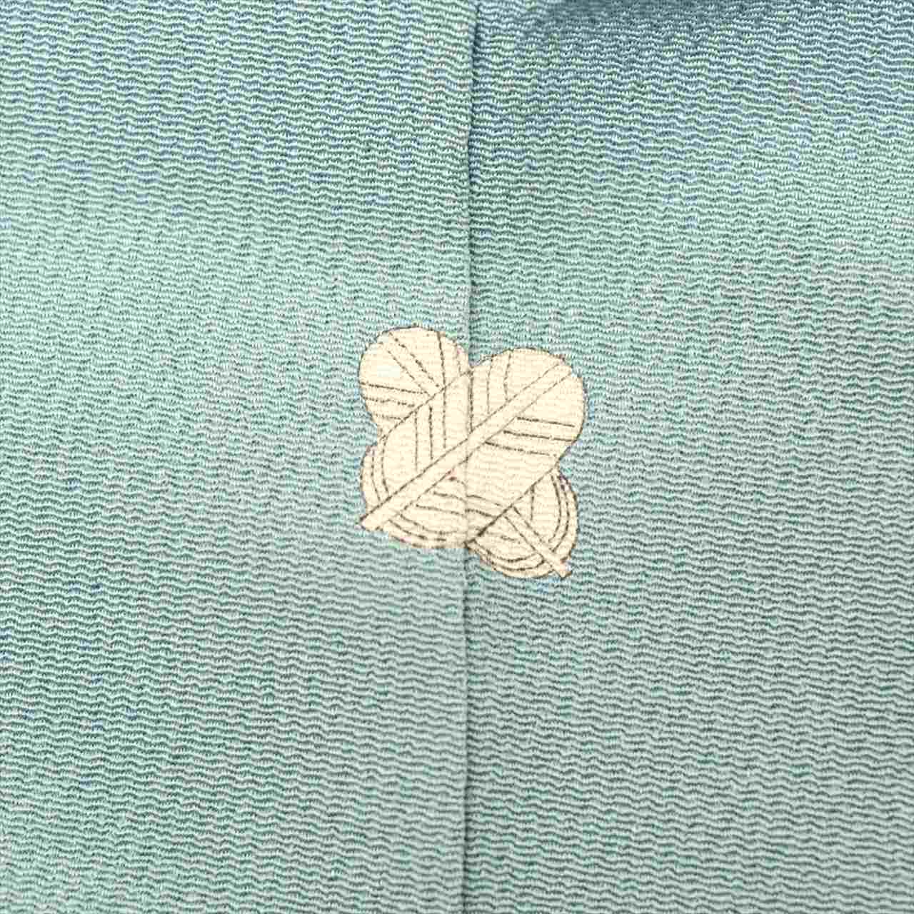 Vintage Japanese Kimono | Tsukesage | Green Silk | Reed Grass Rabbit | Matsuo Kouryu Artist | One Crest | Size L | Sustainable | tt1057b