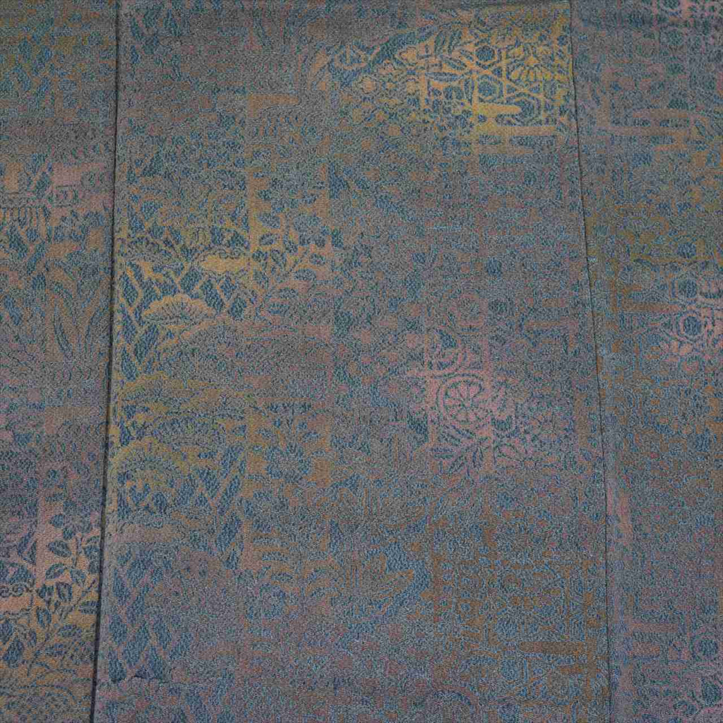 [Used] Komon (small patterned) recycled kimono, pure silk, length 155.0cm (61.0in), sleeve length 63.5cm (25.0in), size S, navy blue, floral pattern, crepe fabric, lined, high quality, semi-formal, spring, summer, autumn, winter, ready-made. 