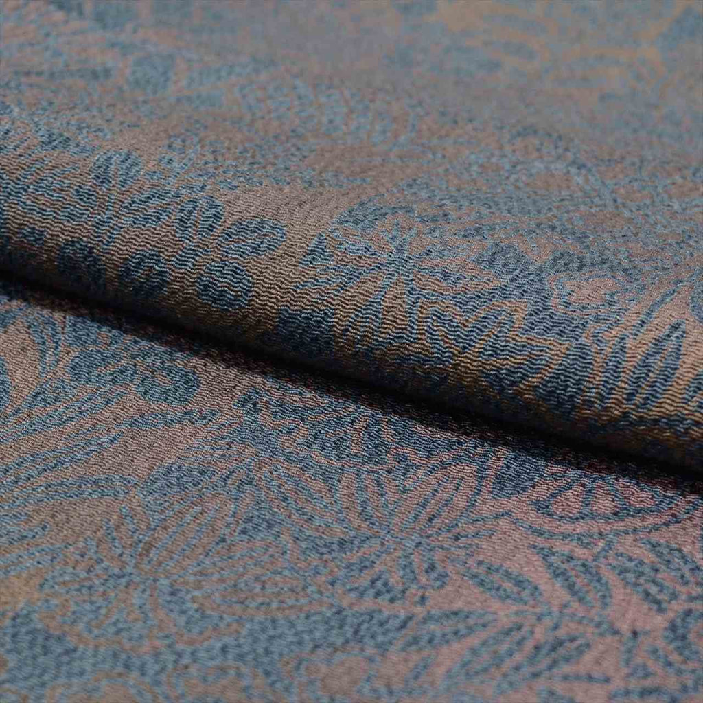 [Used] Komon (small patterned) recycled kimono, pure silk, length 155.0cm (61.0in), sleeve length 63.5cm (25.0in), size S, navy blue, floral pattern, crepe fabric, lined, high quality, semi-formal, spring, summer, autumn, winter, ready-made. 