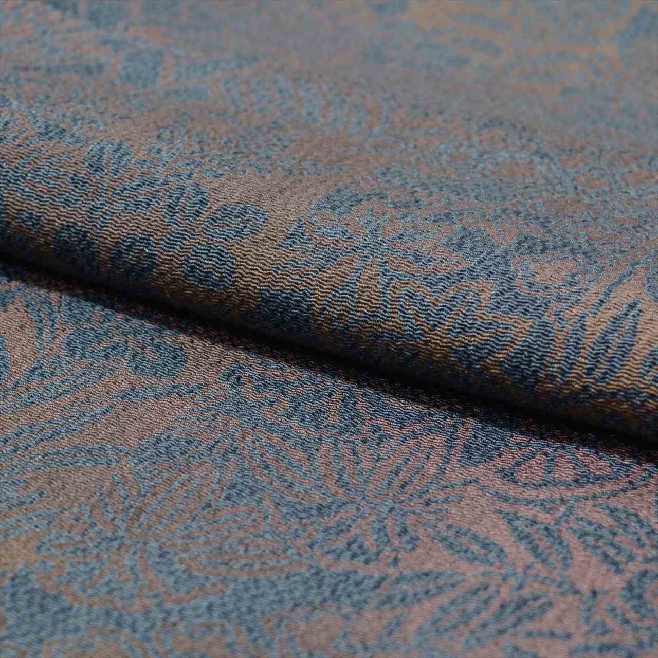 [Used] Komon (small patterned) recycled kimono, pure silk, length 155.0cm (61.0in), sleeve length 63.5cm (25.0in), size S, navy blue, floral pattern, crepe fabric, lined, high quality, semi-formal, spring, summer, autumn, winter, ready-made. 