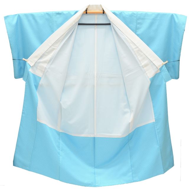 Vintage Japanese Hakama | Men's Montsuki Hakama Full Set | Blue Synthetic | Three Crests | Men's Size L | Sustainable | tt1078b