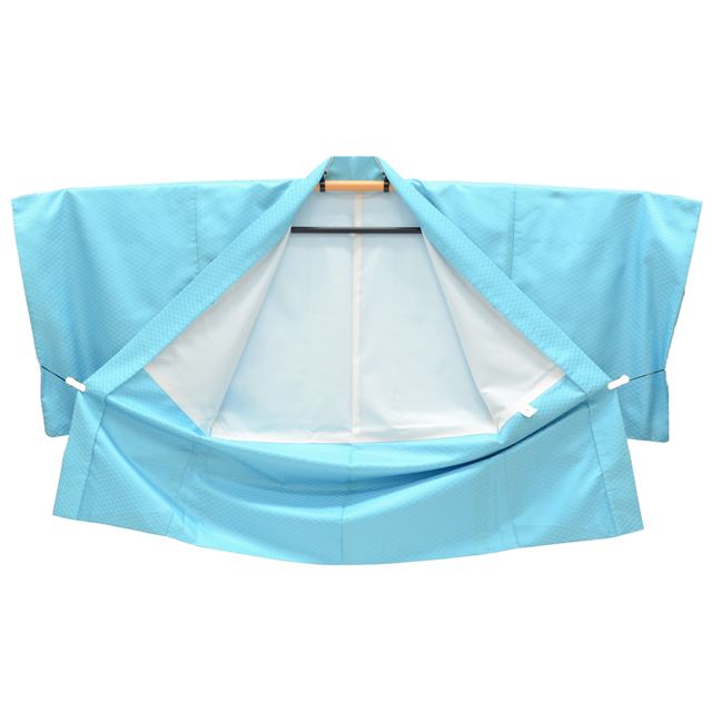 Vintage Japanese Hakama | Men's Montsuki Hakama Full Set | Blue Synthetic | Three Crests | Men's Size L | Sustainable | tt1078b