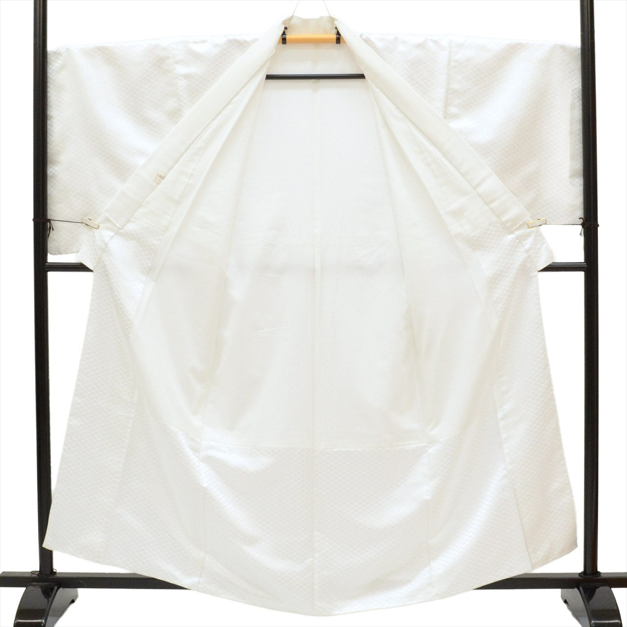 Vintage Japanese Hakama | Men's Montsuki Hakama Full Set | White Synthetic | Five Crests | Men's Size L | Sustainable | tt1112b