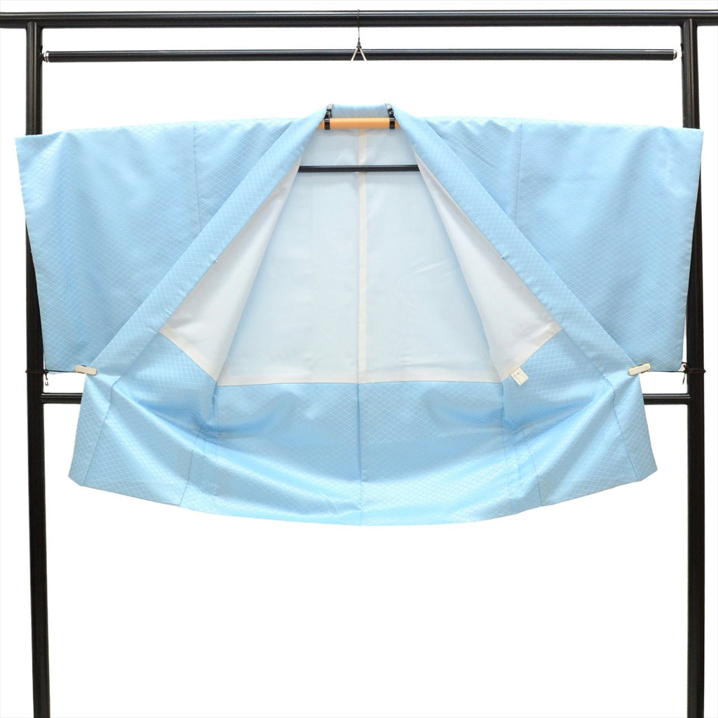 Vintage Japanese Hakama | Men's Montsuki Hakama Full Set | Blue Synthetic | Five Crests | Men's Size M | Sustainable | tt1131b