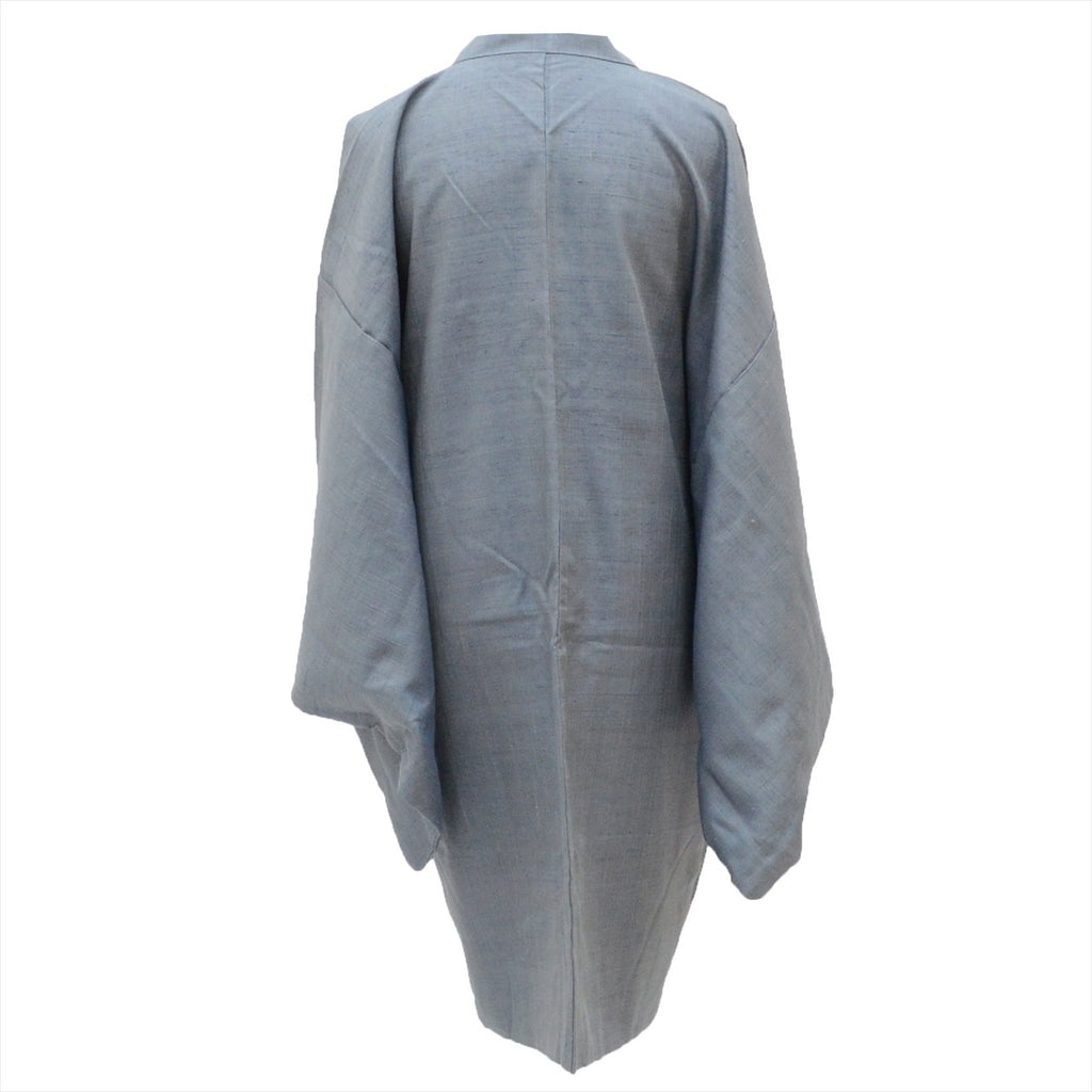 [Used] Long Haori (Kimono Jacket), Pure Silk, Length 97cm, Sleeve Length 73.2cm, Grayish Color, Tsumugi Fabric, Men's, tt1348b [Japanese Clothing, Casual Kimono, Outlet, Retro, Antique, Affordable, Stylish, Everyday Wear, Lessons, Outlet, Kimono] 