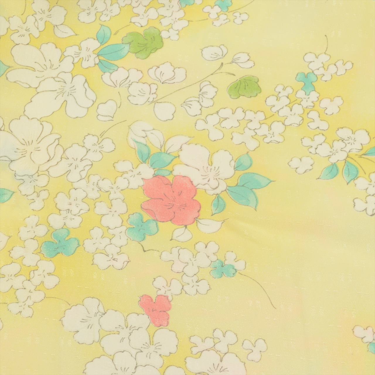[Used] Haori (Japanese jacket), synthetic fiber, recycled, length 76cm, sleeve length 64.5cm, yellow with floral pattern, tt1369b [Japanese clothing, casual kimono, outlet, retro, antique, affordable, stylish, everyday wear, practice wear, outlet, kimono] 