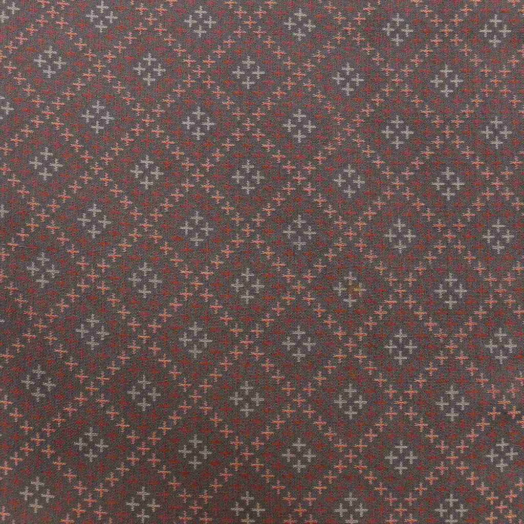 [Used] Komon (small patterned) recycled kimono, pure silk, length 150.5cm (59.3in), size S, sleeve length 64.0cm (25.2in), gray, diamond pattern, lined, high quality, semi-formal, spring, summer, autumn, winter, ready-made. 