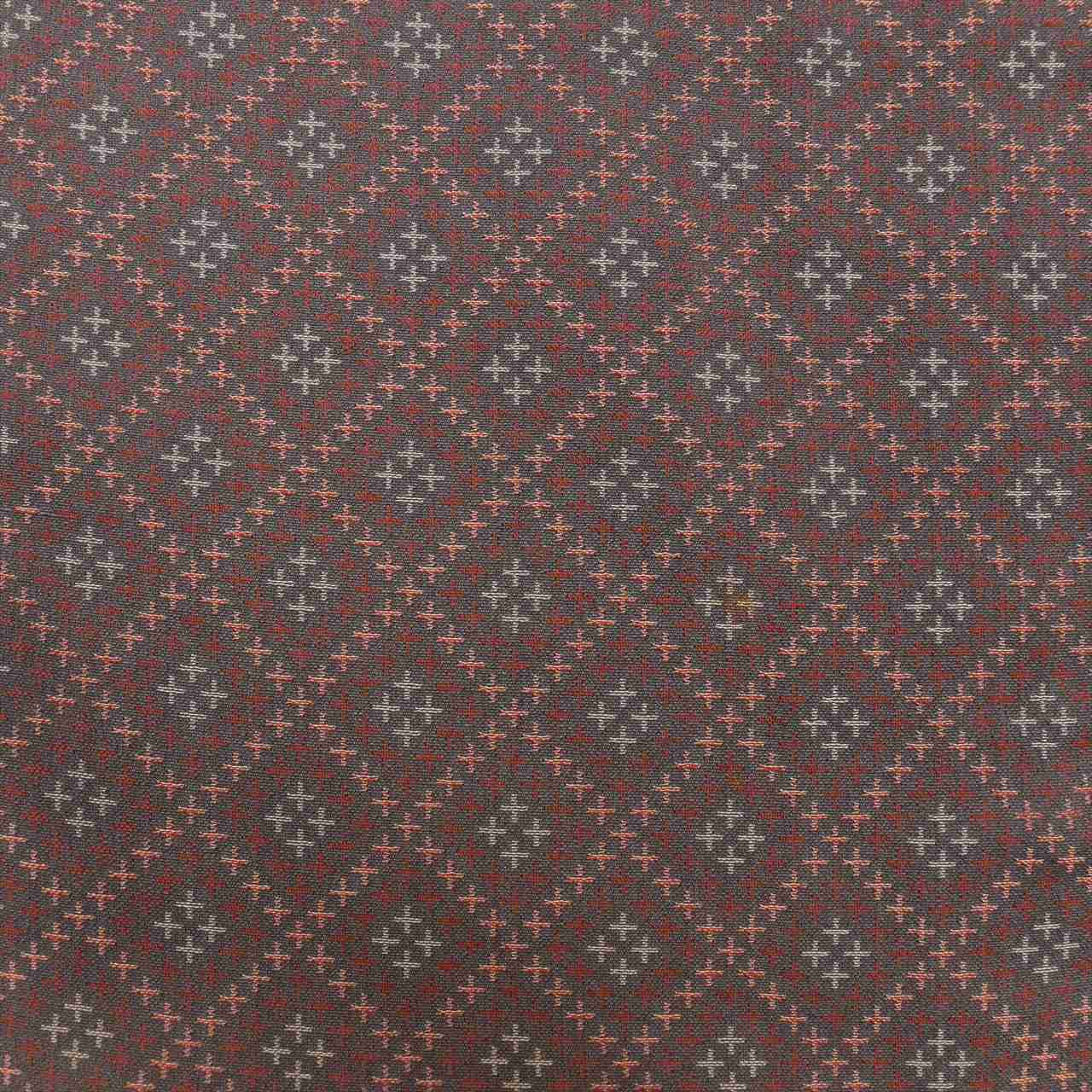[Used] Komon (small patterned) recycled kimono, pure silk, length 150.5cm (59.3in), size S, sleeve length 64.0cm (25.2in), gray, diamond pattern, lined, high quality, semi-formal, spring, summer, autumn, winter, ready-made. 