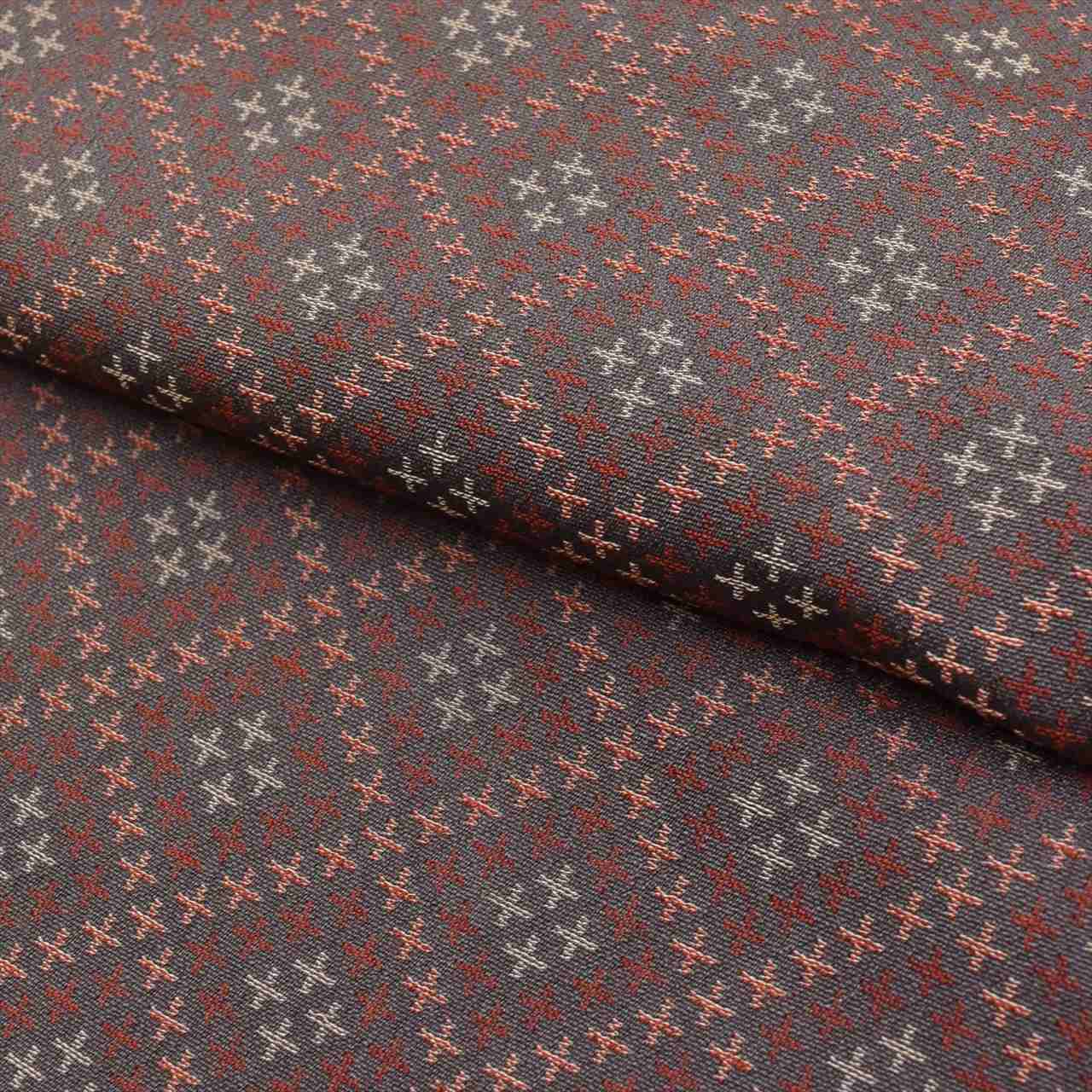[Used] Komon (small patterned) recycled kimono, pure silk, length 150.5cm (59.3in), size S, sleeve length 64.0cm (25.2in), gray, diamond pattern, lined, high quality, semi-formal, spring, summer, autumn, winter, ready-made. 