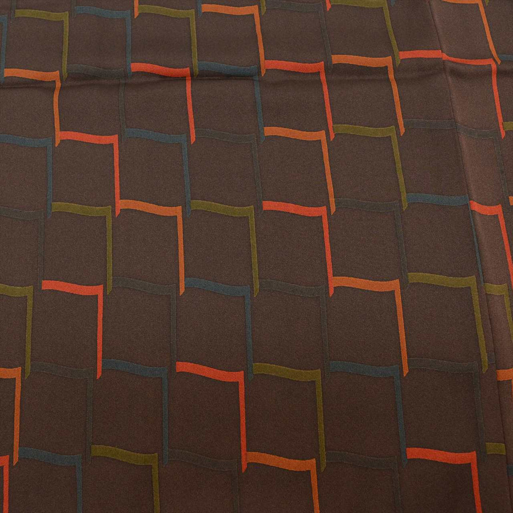 [Used] Silk Haori (kimono jacket), Length 79.5cm, Sleeve Length 63cm, Brown, Geometric Pattern, Recycled Kimono tt1725b [Japanese clothing, Casual kimono, Outlet, Retro, Antique, Affordable, Stylish, Everyday wear, Lessons, Outlet, Kimono] 