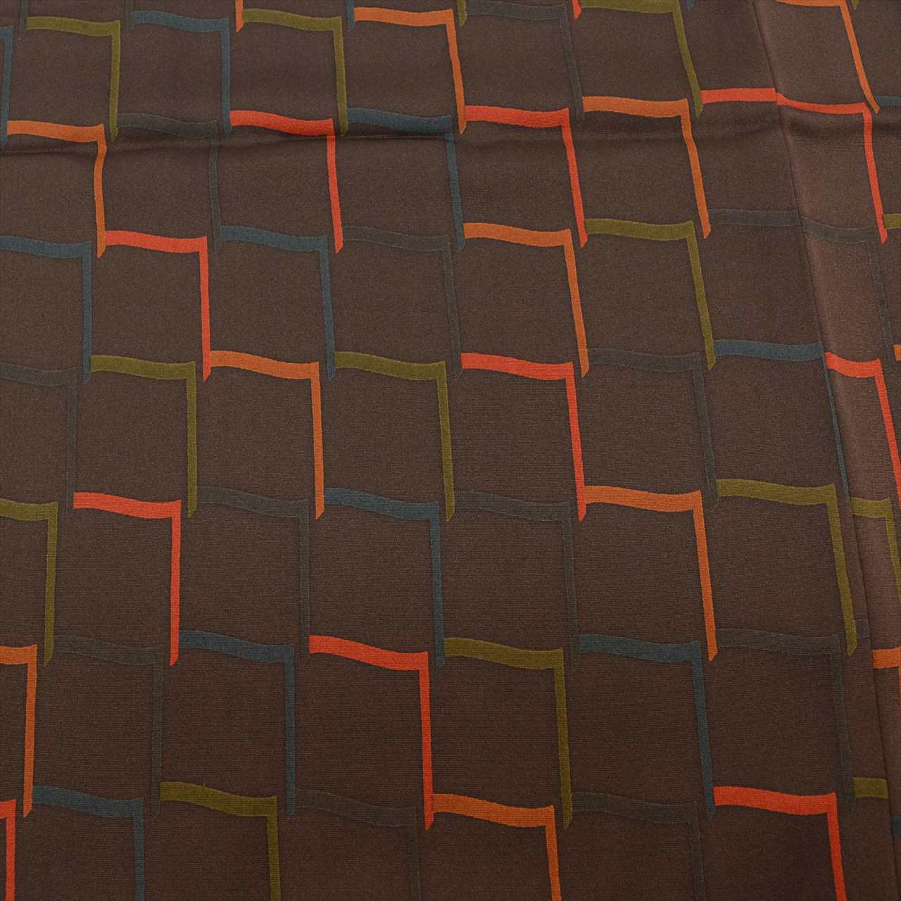 [Used] Silk Haori (kimono jacket), Length 79.5cm, Sleeve Length 63cm, Brown, Geometric Pattern, Recycled Kimono tt1725b [Japanese clothing, Casual kimono, Outlet, Retro, Antique, Affordable, Stylish, Everyday wear, Lessons, Outlet, Kimono] 