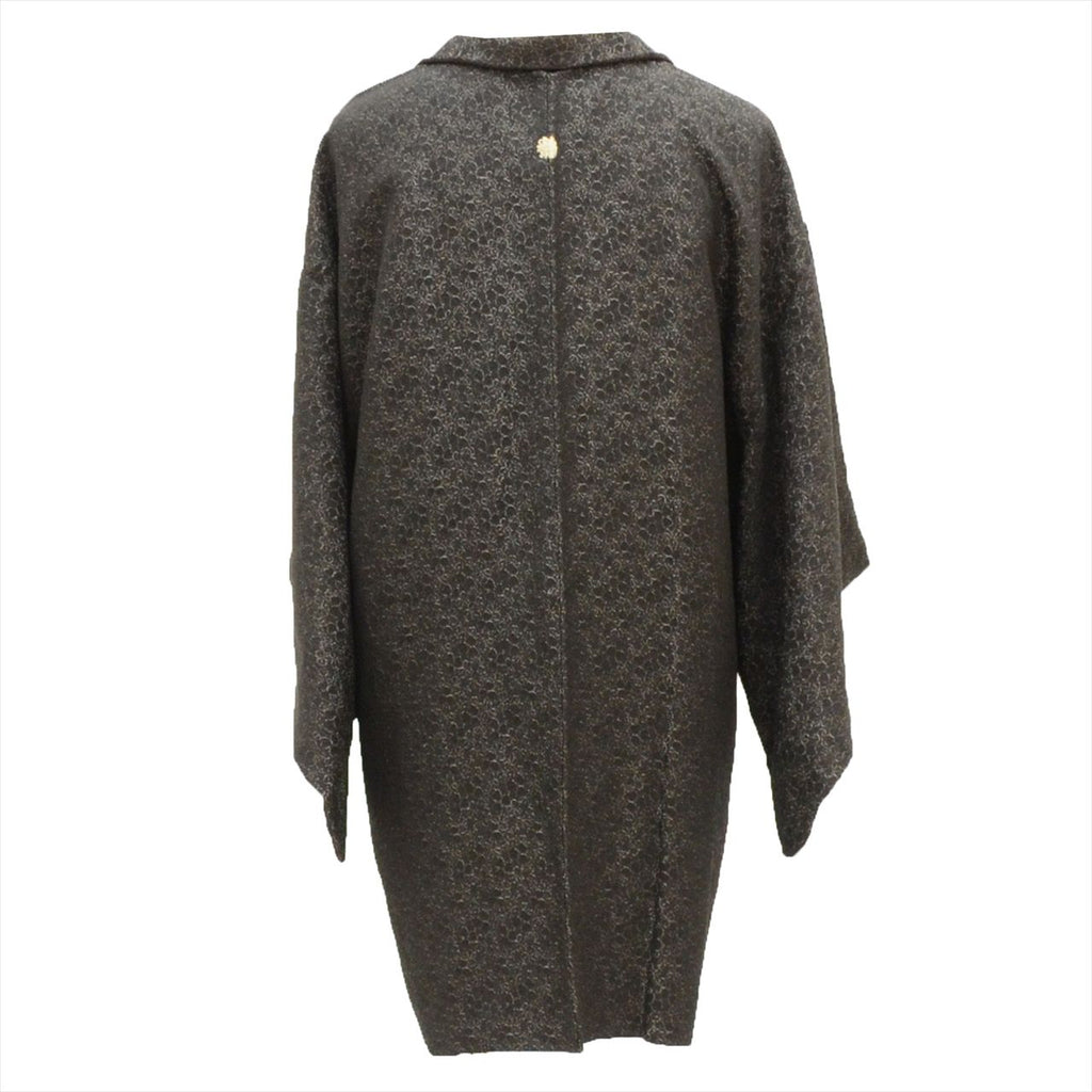 [Used] Silk Haori (kimono jacket), Length 84cm, Sleeve length 64cm, Long haori, Black, Geometric pattern, Family crest, Recycled kimono tt1778b [Japanese clothing, Casual kimono, Retro, Antique, Affordable, Stylish, Everyday wear, Lessons, Kimono] [r26] 