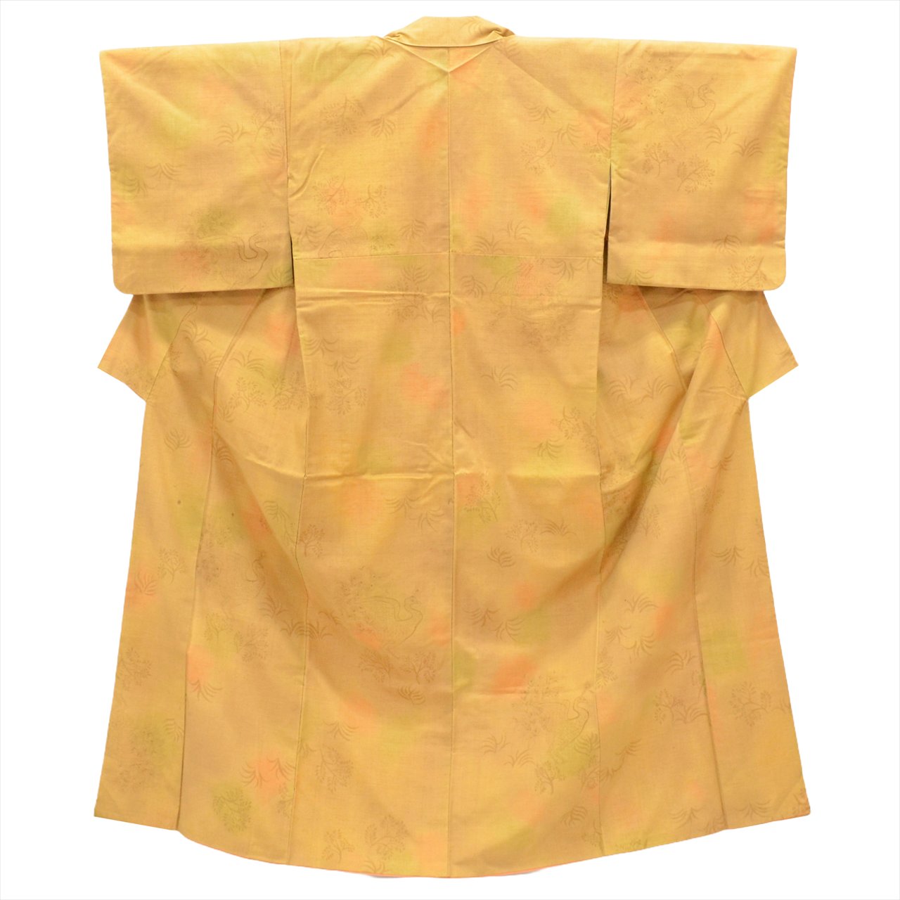 [Used] Yuki Tsumugi Silk Kimono, Recycled, Length 156.5cm (61.6in) (M), Sleeve Length 63.3cm (24.9in), Ready-made, Brown, Peacock Pattern [Tsumugi, Tsumugi Kimono, Recycled Tsumugi, Pure Silk, Lined, Tsumugi, Reuse, Vintage, Outlet, Free Shipping] tt2209b 