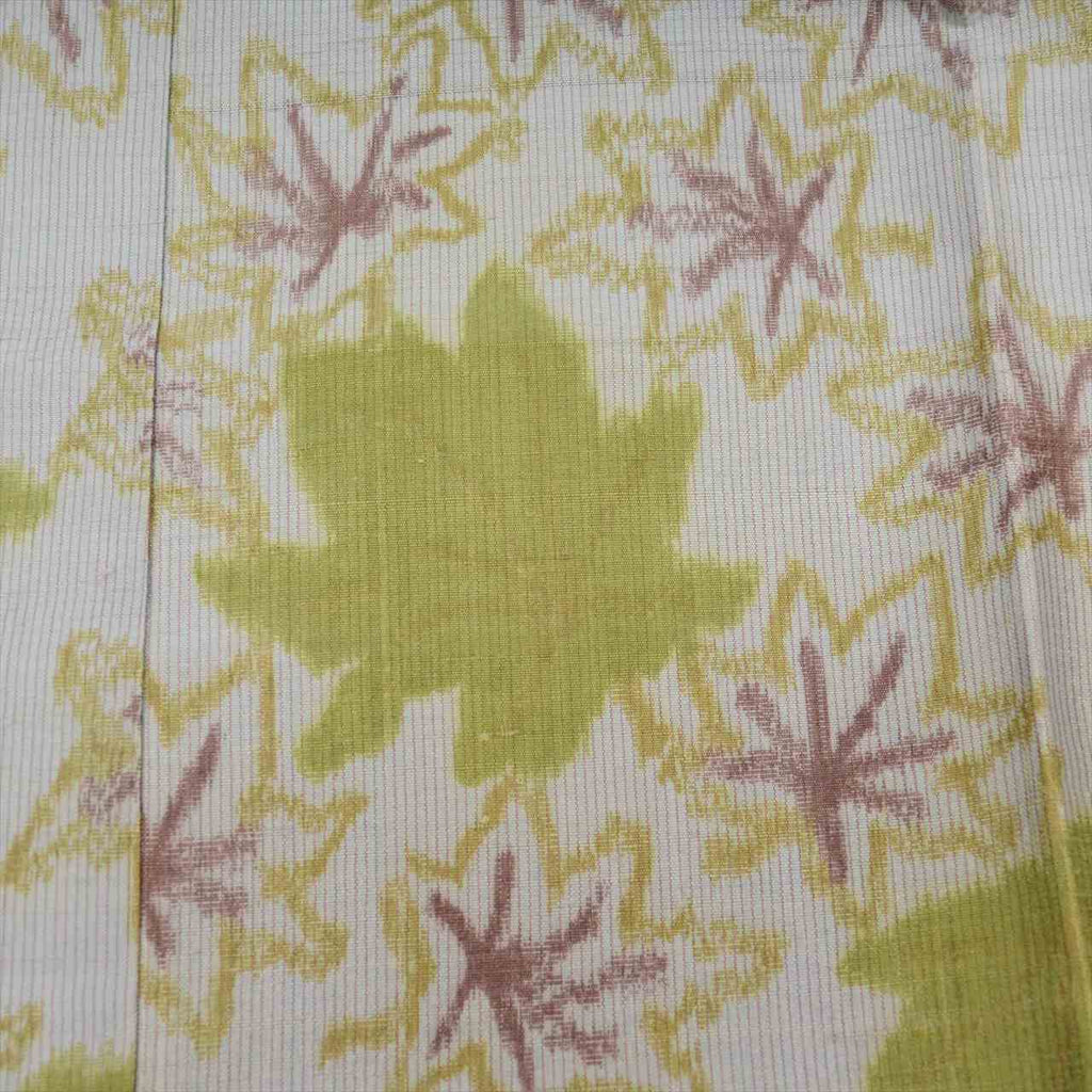 [Used] Silk travel coat, 93.0cm (36.6in) length, 66.8cm (26.3in) sleeve length, recycled kimono, ready-made, gray color, maple leaf pattern, unused, excellent condition, Tsumugi fabric, kimono collar, tt2418b 