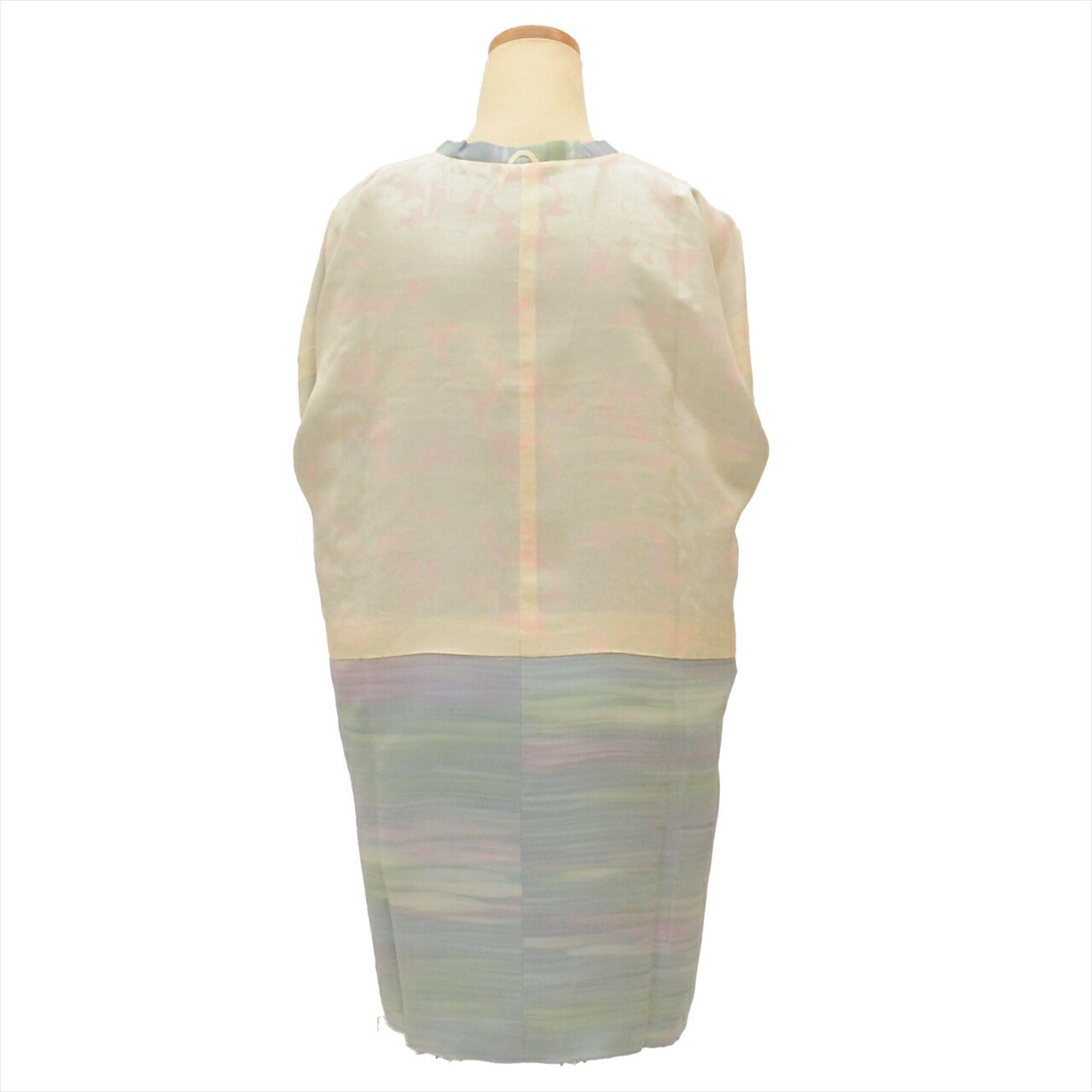 [Used] Silk Michiyuki Coat, Length 84.5cm (33.3in), Sleeve Length 64.5cm (25.4in), Ready-made, Recycled Kimono, Grayish Color, Mist Pattern, Michiyuki Collar, tt2419b 