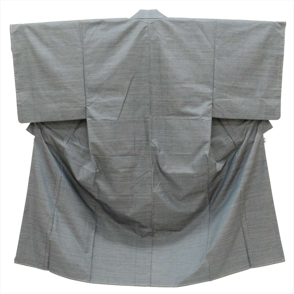 [Used] Men's Kimono and Haori Set, Authentic Oshima Tsumugi Silk, Unused, Length 140.5cm (M), Sleeve Length 68cm, Recycled Kimono, Ready-made, Greenish, Weft Kasuri Pattern, Comes with Obi Belt and Haori Cord, Certificate of Authenticity, Men's tt2456b 