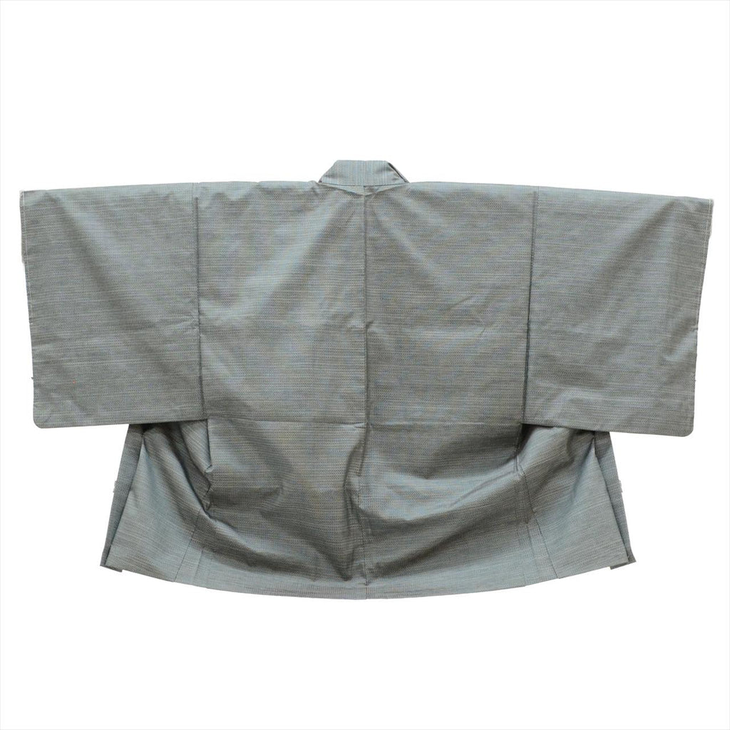 [Used] Men's Kimono and Haori Set, Authentic Oshima Tsumugi Silk, Unused, Length 140.5cm (M), Sleeve Length 68cm, Recycled Kimono, Ready-made, Greenish, Weft Kasuri Pattern, Comes with Obi Belt and Haori Cord, Certificate of Authenticity, Men's tt2456b 
