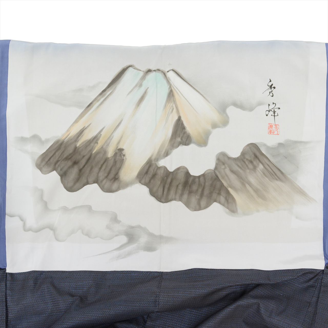 [Used] Men's Kimono and Haori Set Ensemble, Authentic Oshima Tsumugi Silk, Handwoven, Unused, Length 146cm (L), Sleeve Length 68.5cm, Navy Blue, Tortoiseshell Pattern, Comes with Obi Belt and Haori Cord, Men's, Certificate of Authenticity tt2457b 