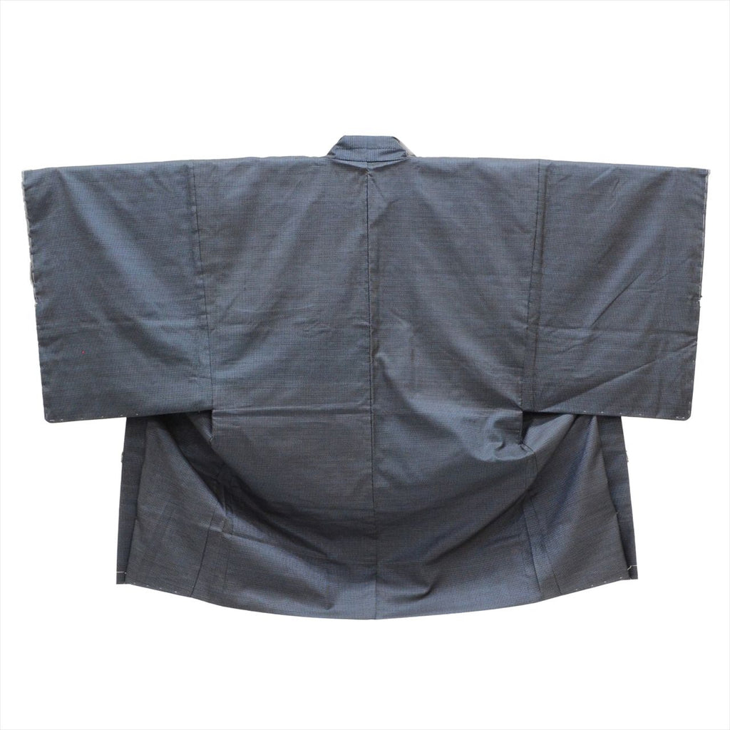 [Used] Men's Kimono and Haori Set Ensemble, Authentic Oshima Tsumugi Silk, Handwoven, Unused, Length 146cm (L), Sleeve Length 68.5cm, Navy Blue, Tortoiseshell Pattern, Comes with Obi Belt and Haori Cord, Men's, Certificate of Authenticity tt2457b 