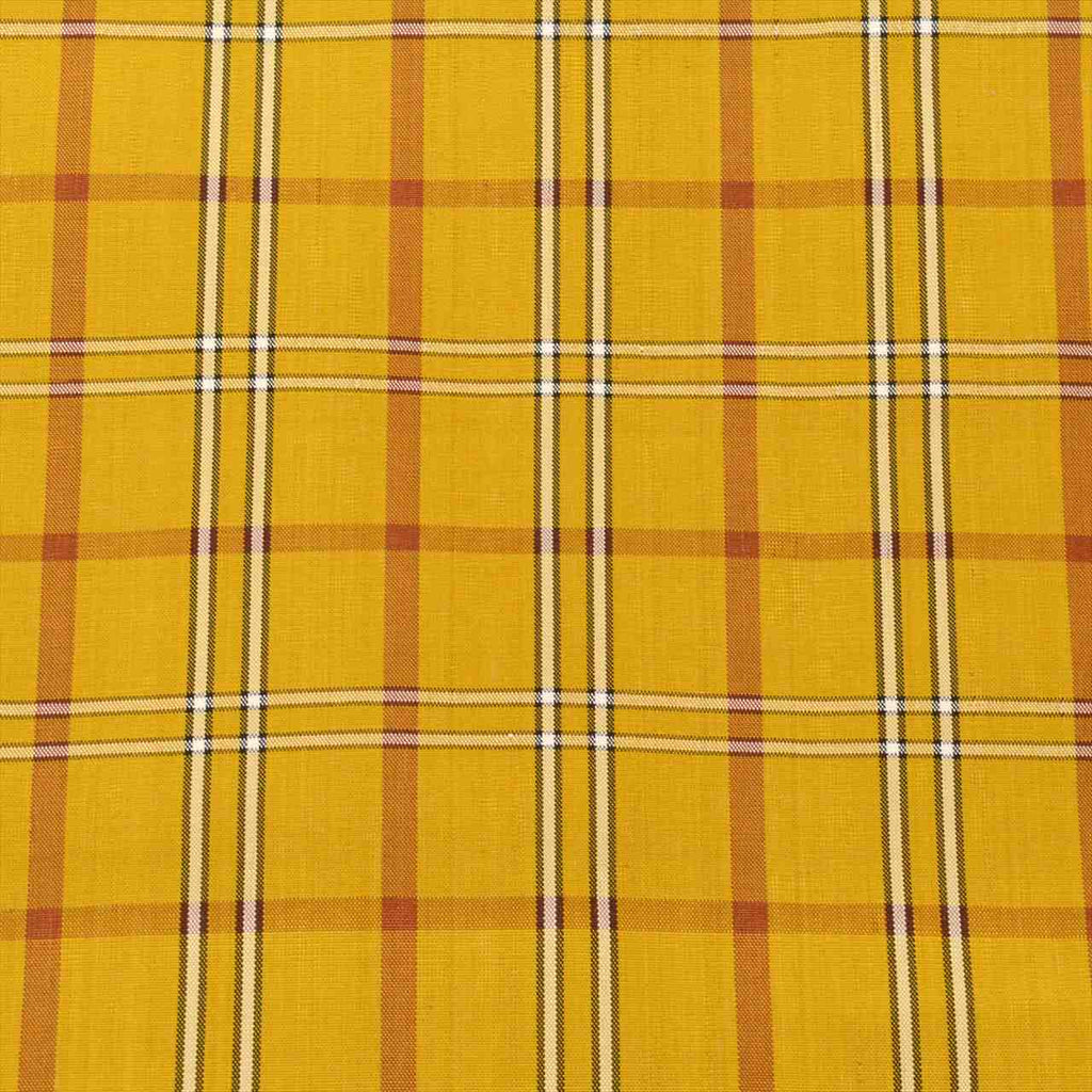 [Used] Authentic Kijōhachijō Silk Kimono, Lined, Length 157.0cm (61.8in) (Size M), Sleeve Length 63.8cm (25.1in), Ready-made, Recycled Kimono, with Certificate of Authenticity, Intangible Cultural Property, Kondō Den, Yellowish, Checkered Pattern, tt2623b 