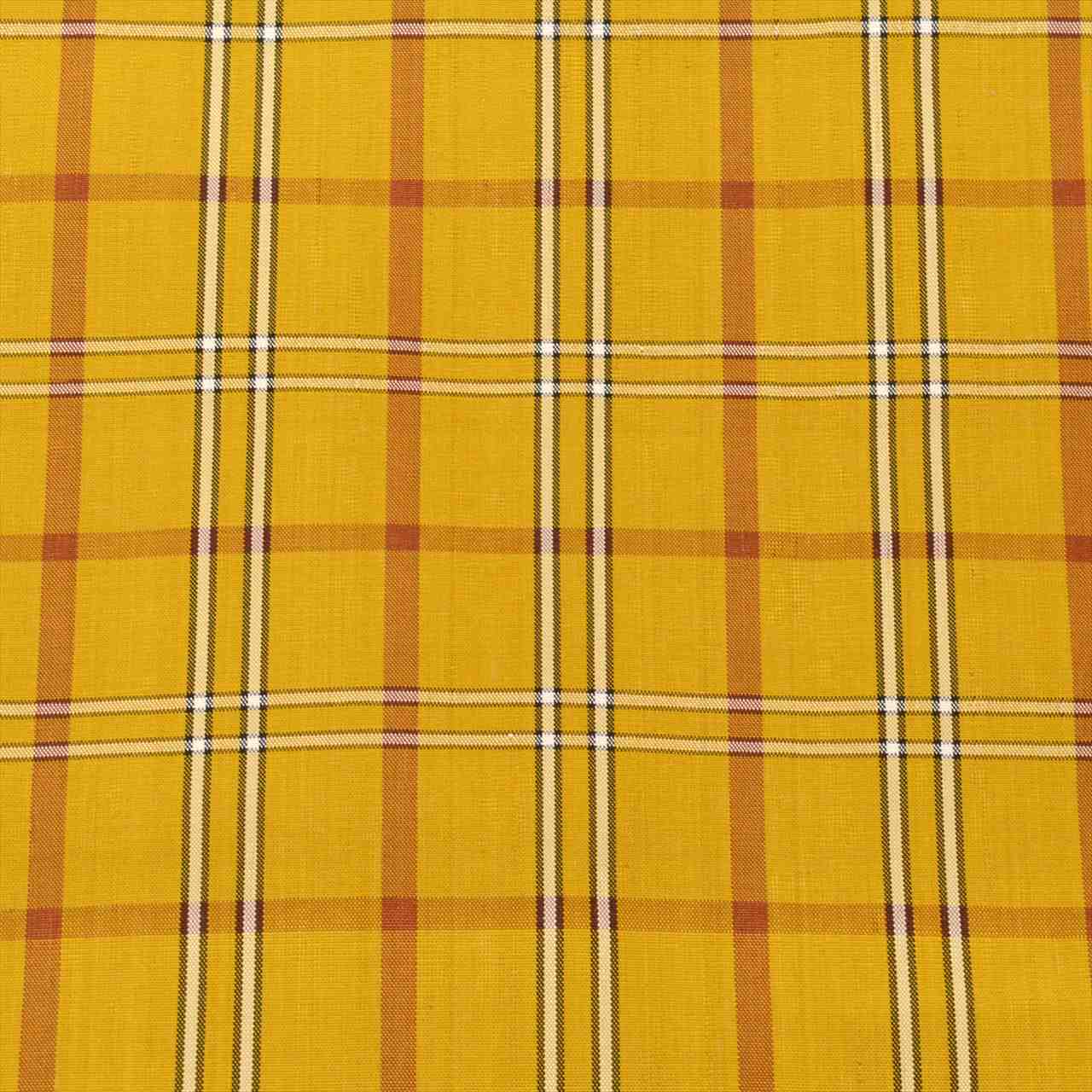 [Used] Authentic Kijōhachijō Silk Kimono, Lined, Length 157.0cm (61.8in) (Size M), Sleeve Length 63.8cm (25.1in), Ready-made, Recycled Kimono, with Certificate of Authenticity, Intangible Cultural Property, Kondō Den, Yellowish, Checkered Pattern, tt2623b 