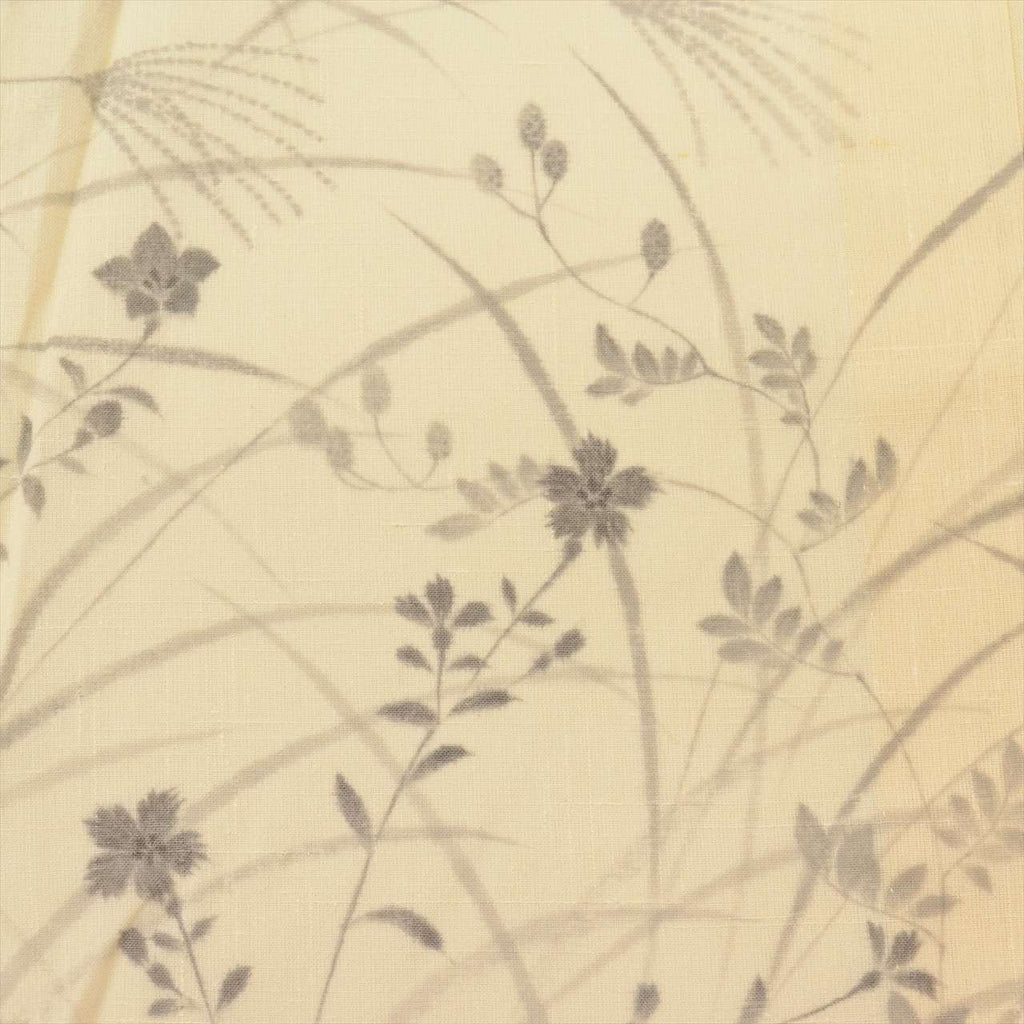 [Used] Yuki Tsumugi Kimono, Pure Silk, Recycled, Length 166.5cm (LL), Sleeve Length 67cm, Ready-made, Summer, White, Floral Pattern [Tsumugi, Tsumugi Kimono, Recycled Tsumugi, Pure Silk, Lined, Tsumugi, Reuse, Vintage, Outlet, Free Shipping] tt2644b 