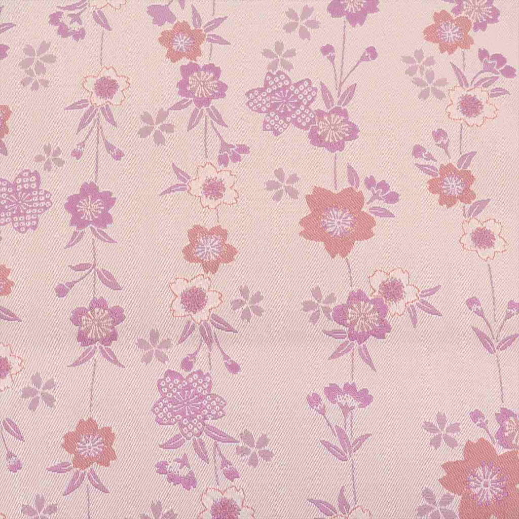 [Used] Nagoya obi (sash), synthetic fiber, 8-inch width, ready-made, excellent condition, unused, recycled obi, purple, cherry blossom pattern, all-over design, tt2671b [r26] 