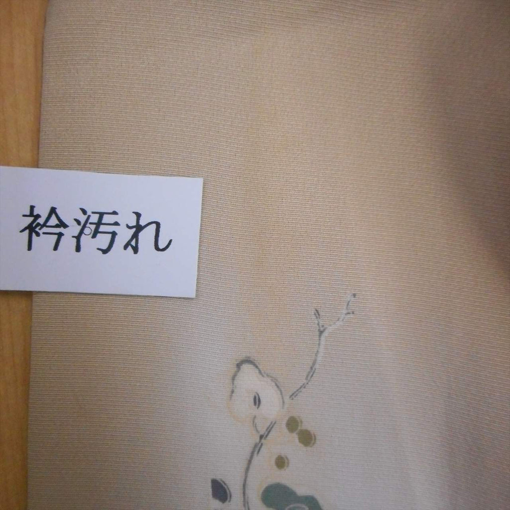 [Used] Komon (small patterned) recycled kimono, lined, pure silk, length 156.5cm (61.6in) (size M), sleeve length 68.5cm (27.0in), brown tones, floral pattern, high quality, semi-formal, spring, summer, autumn, winter, ready-made. 