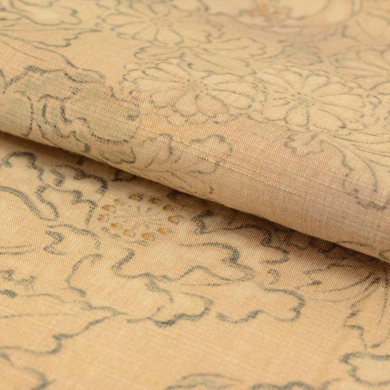 [Used] Tsumugi Silk Kimono, Lined, Length 151.7cm (59.7in) (Size S), Sleeve Length 62.5cm (24.6in), Ready-made, Recycled Kimono, Excellent Condition, Brown with Floral Pattern, tt2677b 