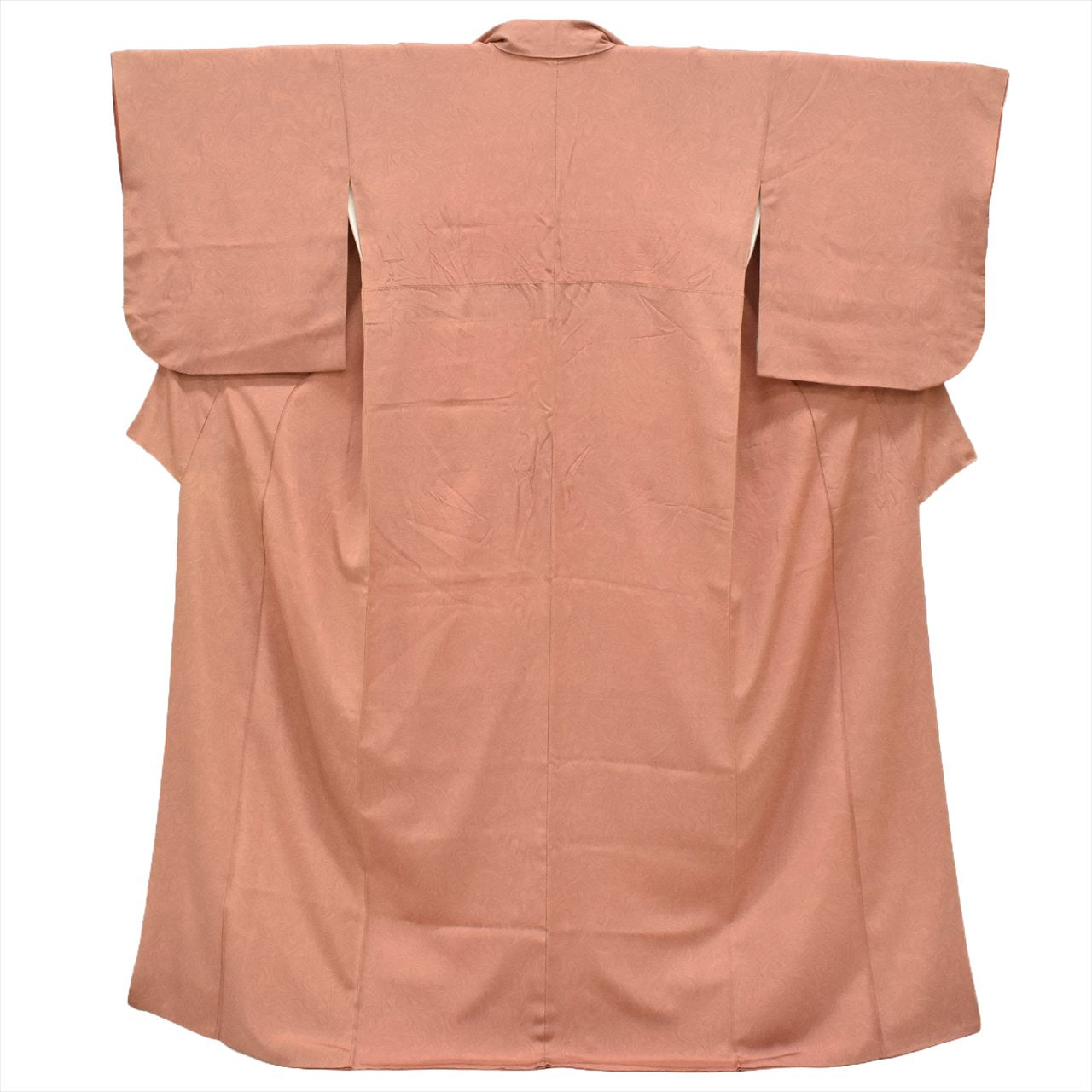 [Used] Komon (small patterned) recycled kimono, pure silk, lined, length 160.0cm (63.0in) (size M), sleeve length 67.0cm (26.4in), pinkish color, suminagashi (marbled ink pattern), high quality, semi-formal, spring, summer, autumn, winter, ready-made. 