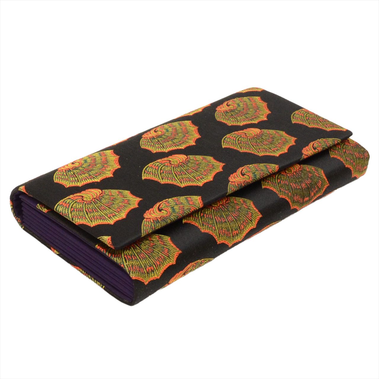 [Used] Nagoya Obi (Kimono Sash), Pure Silk, 9-inch width, Ready-made, Recycled Obi, Excellent Condition, Black, Colorful Shell Pattern, Tatsumura Textile, All-over Pattern, Signed, Comes with Bag, Gold Thread, tt2685b 