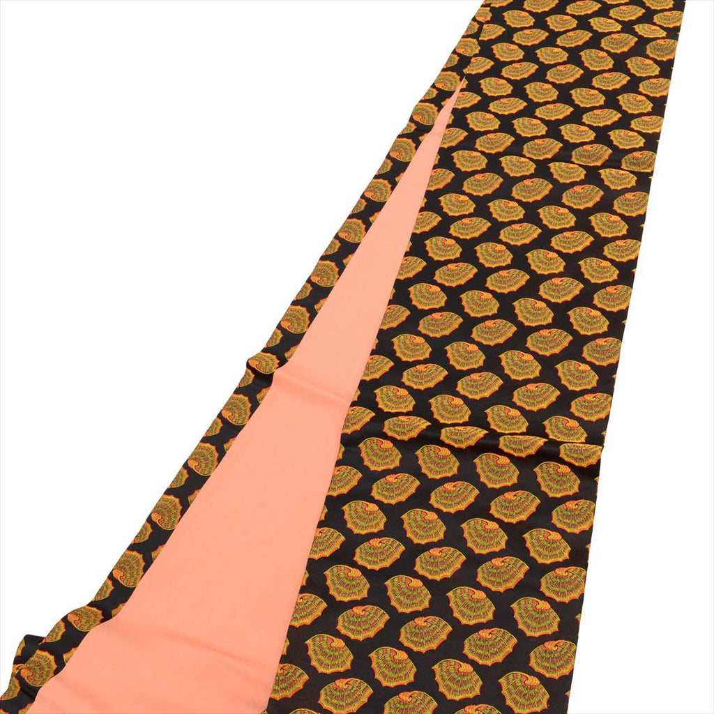 [Used] Nagoya Obi (Kimono Sash), Pure Silk, 9-inch width, Ready-made, Recycled Obi, Excellent Condition, Black, Colorful Shell Pattern, Tatsumura Textile, All-over Pattern, Signed, Comes with Bag, Gold Thread, tt2685b 