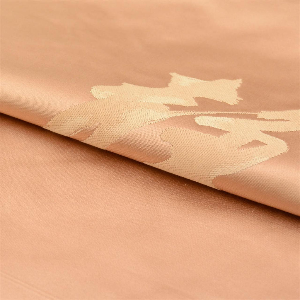 [Used] Nagoya obi (sash), pure silk, 9-inch width, ready-made, recycled obi, brown color, with text pattern, taiko pattern, tt2705b 