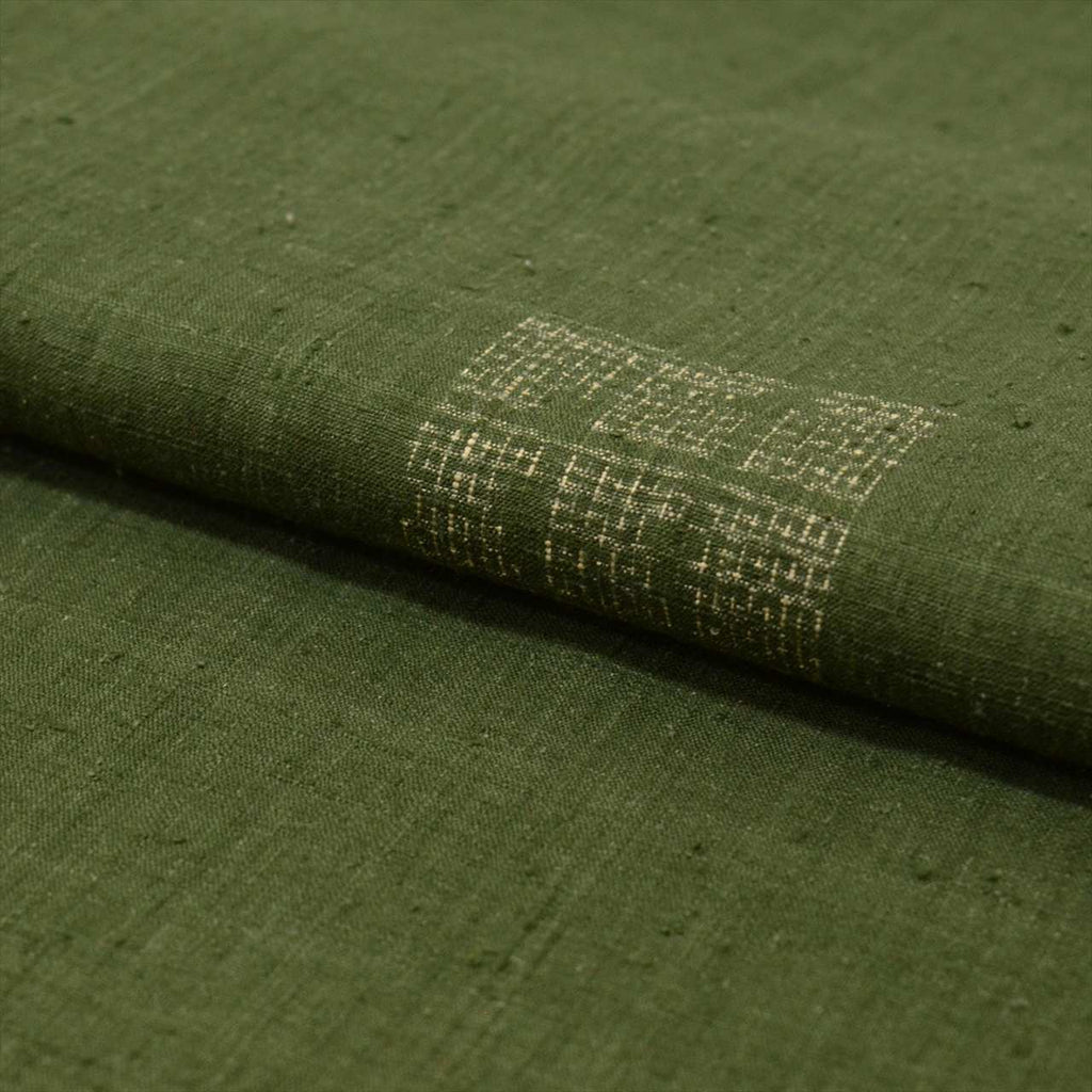[Used] Yuki Tsumugi Kimono, Pure Silk, Recycled, Length 159cm (M), Sleeve Length 64.5cm, Ready-made, Greenish, Tortoiseshell Pattern [Tsumugi, Tsumugi Kimono, Recycled Tsumugi, Pure Silk, Lined, Tsumugi, Reuse, Vintage, Outlet, Free Shipping] tt2750b 