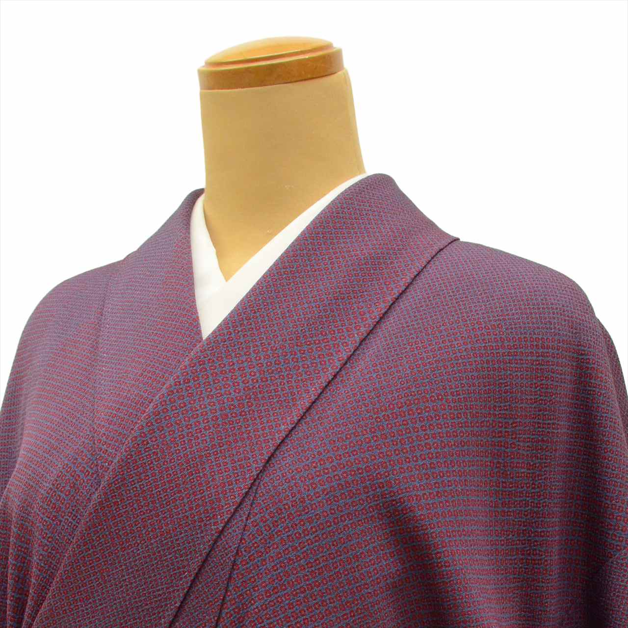 [Used] Komon (small patterned) recycled kimono, pure silk, length 154.5cm (size S), sleeve length 64cm, lined, used kimono, purple tones, kanoko pattern, crepe fabric, high quality, semi-formal, spring, summer, autumn, winter, ready-made. 