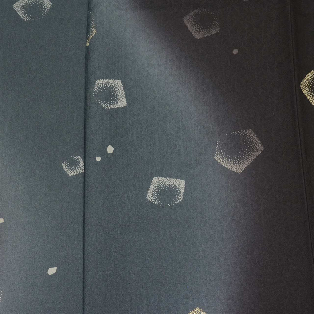 [Used] Komon (small patterned) recycled kimono, pure silk, length 151.0cm (59.4in), size S, sleeve length 68.0cm (26.8in), cleaned, black, geometric pattern, lined, high quality, semi-formal, spring, summer, autumn, winter, ready-made. 