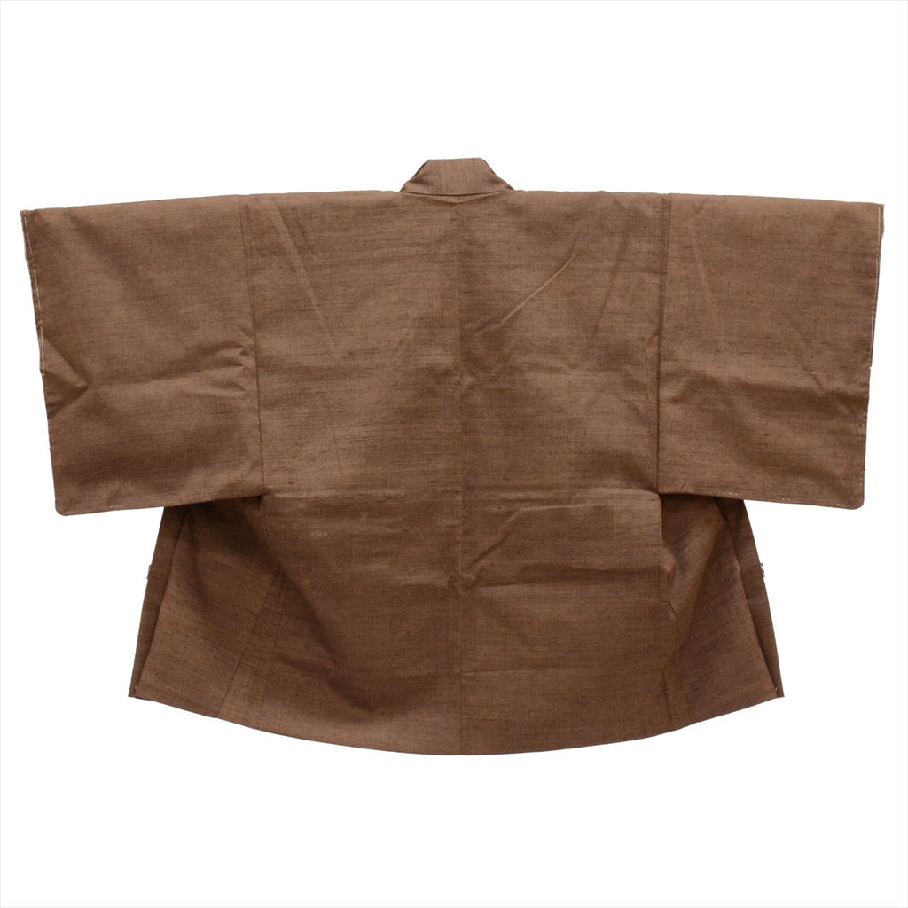 [Used] Men's Kimono and Haori Ensemble, Authentic Shiozawa Tsumugi Silk, Length 142.5cm (56.1in) (M), Sleeve Length 68.0cm (26.8in), Ready-made, Recycled Kimono, Handwoven, Cleaned, Antique, Brown, Comes with Obi and Haori Cord, ttc2560a40 