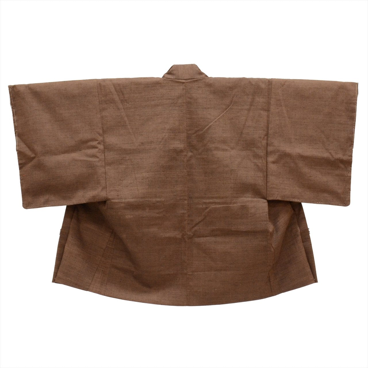 [Used] Men's Kimono and Haori Ensemble, Authentic Shiozawa Tsumugi Silk, Length 142.5cm (56.1in) (M), Sleeve Length 68.0cm (26.8in), Ready-made, Recycled Kimono, Handwoven, Cleaned, Antique, Brown, Comes with Obi and Haori Cord, ttc2560a40 