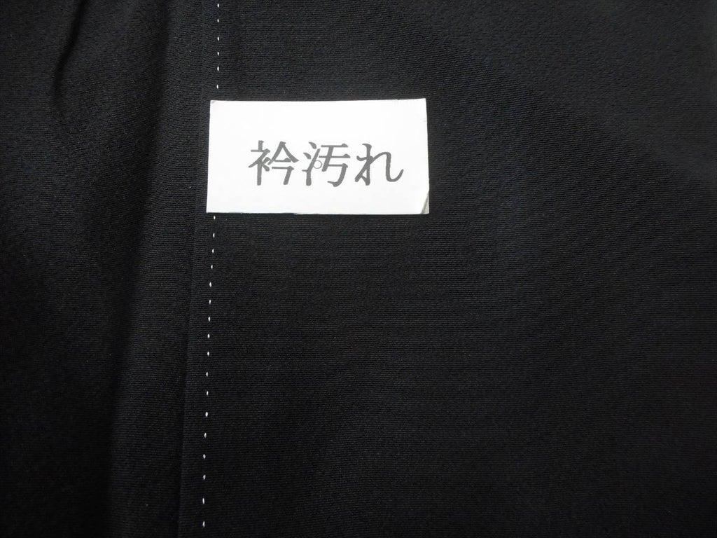 [Used] Black formal kimono (Kurotomesode), pure silk, length 154.0cm (60.6in) (size S), sleeve length 63.0cm (24.8in), lined, ready-made, used, recycled kimono, black, landscape and pine tree pattern, double lining, five crests, with signature, uu0037b 