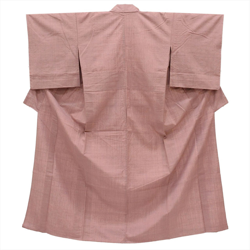 [Used] Pure silk pongee kimono, unlined, length 156.5cm (61.6in) (size M), sleeve length 63.0cm (24.8in) (length), ready-made, recycled kimono, purple color, used kimono uu0045b 